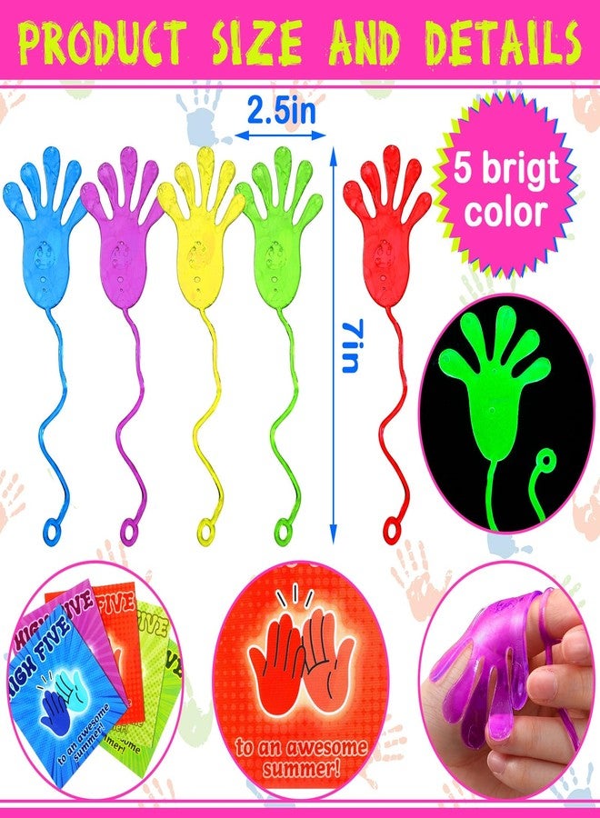 Realspring 50 Pcs Sticky Hands Stretchy Fingers Gifts from Teacher Summer Bulk Gifts Sticky Hands Party Favors Supplies(Glow) - Image 2